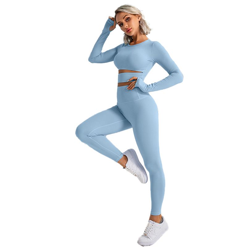 Eco-friendly Recycled Nylon Long Sleeve Tops and Leggings Set