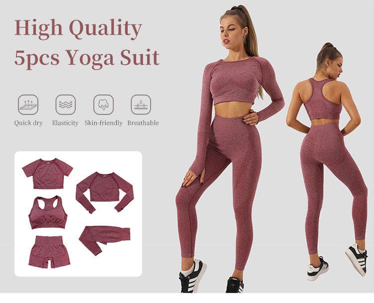 5 Pieces Yoga Set for Women