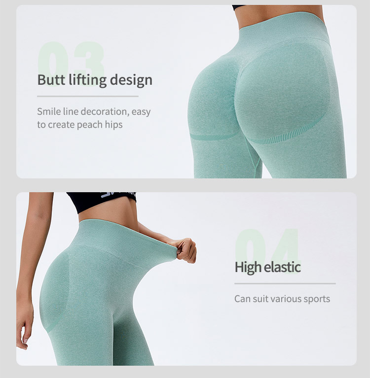 High waist butt lifting seamless yoga leggings