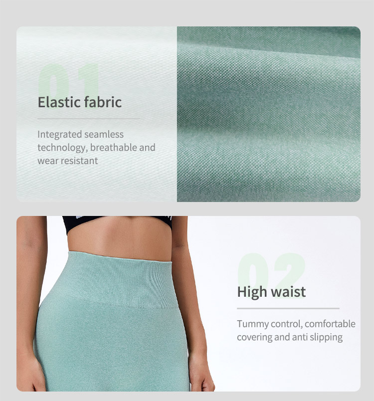 High waist butt lifting seamless yoga leggings