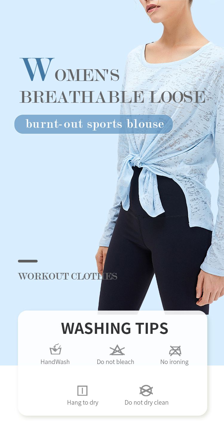 Women Breathable Loose Burnt-out Sports Blouse