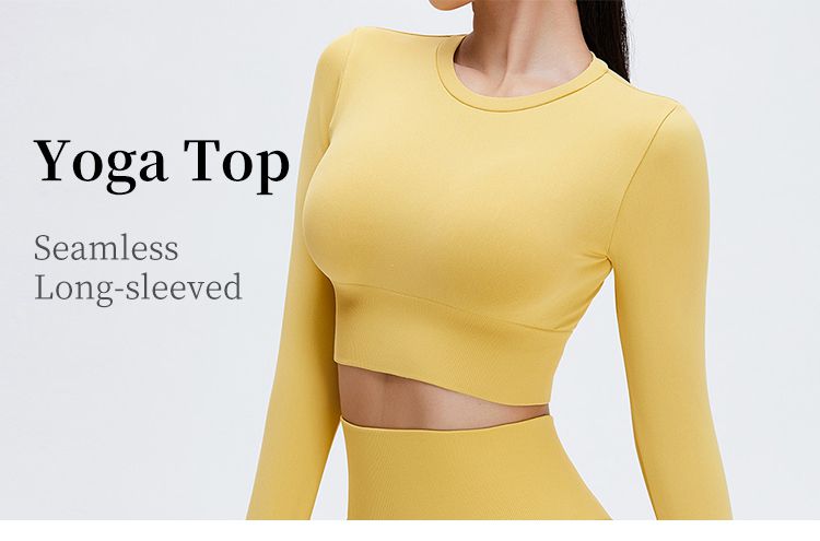 Seamless Long-sleeved Short Yoga Top