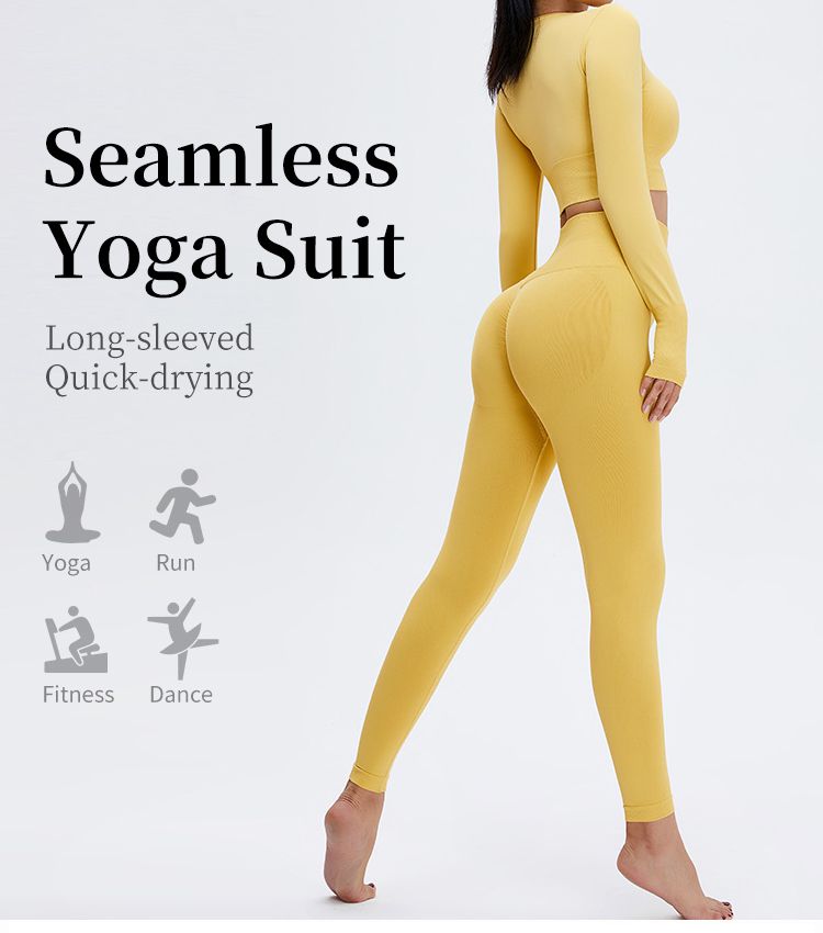 Seamless Long-sleeved Yoga Suit