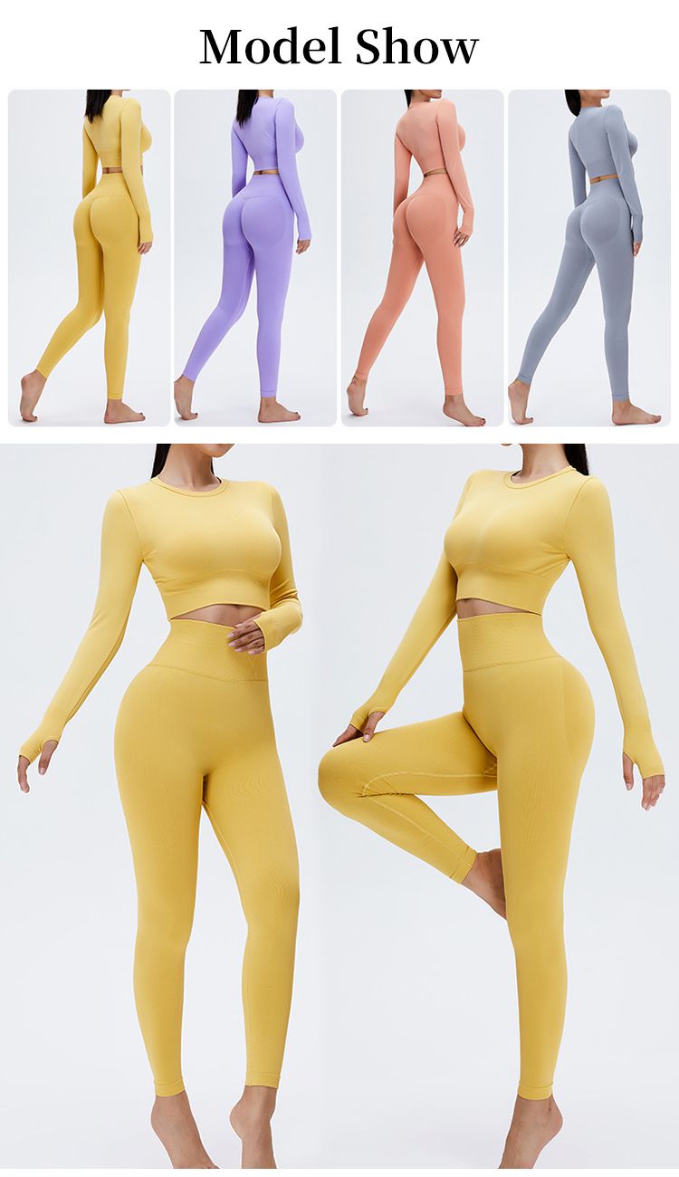 Seamless Long-sleeved Yoga Suit