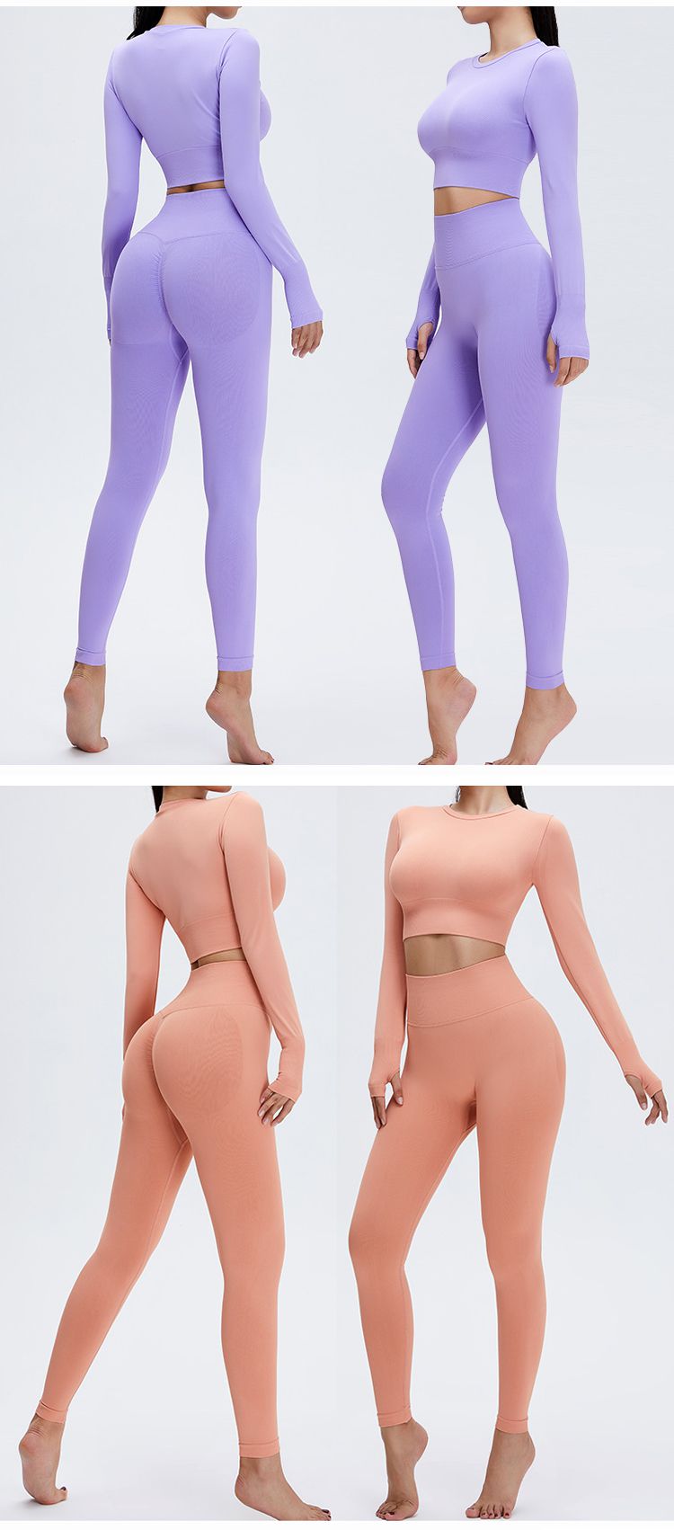 Seamless Long-sleeved Yoga Suit