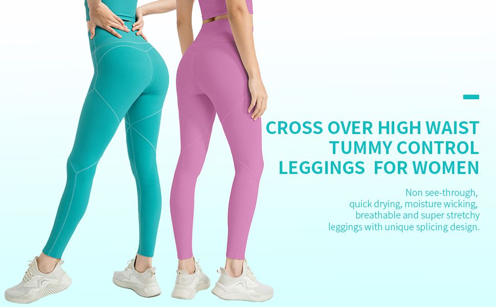 Crossover High Waist Leggings for Women