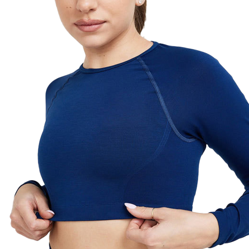 Cutout Back Seamless Long-Sleeve Yoga Set