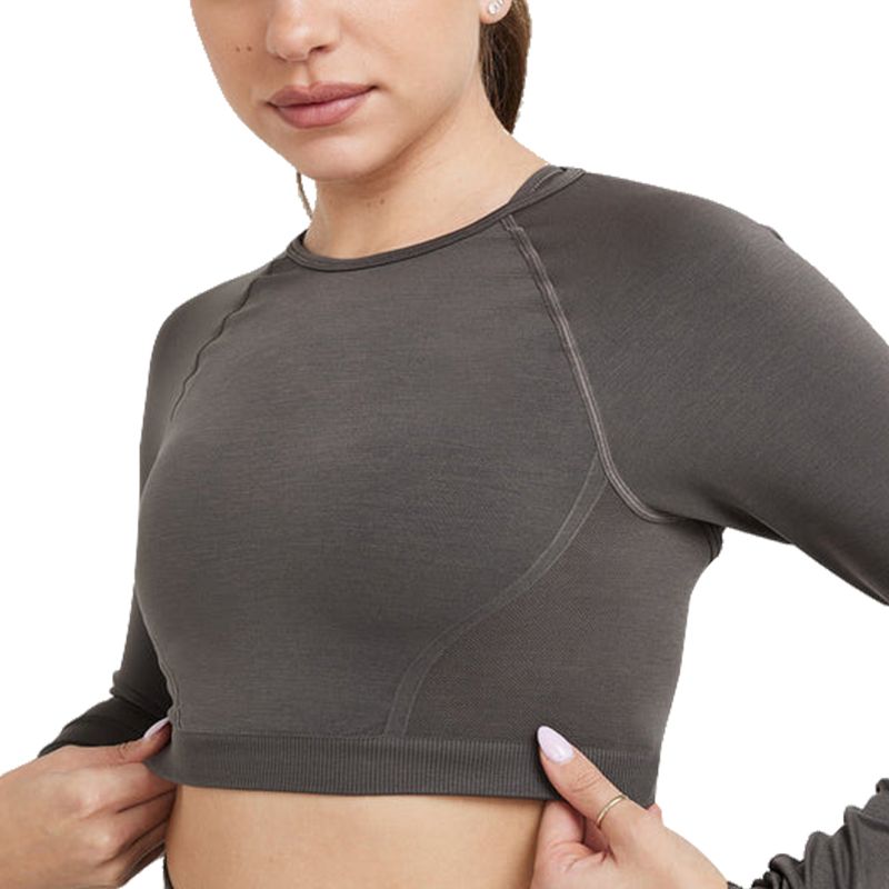 Cutout Back Seamless Long-Sleeve Yoga Set