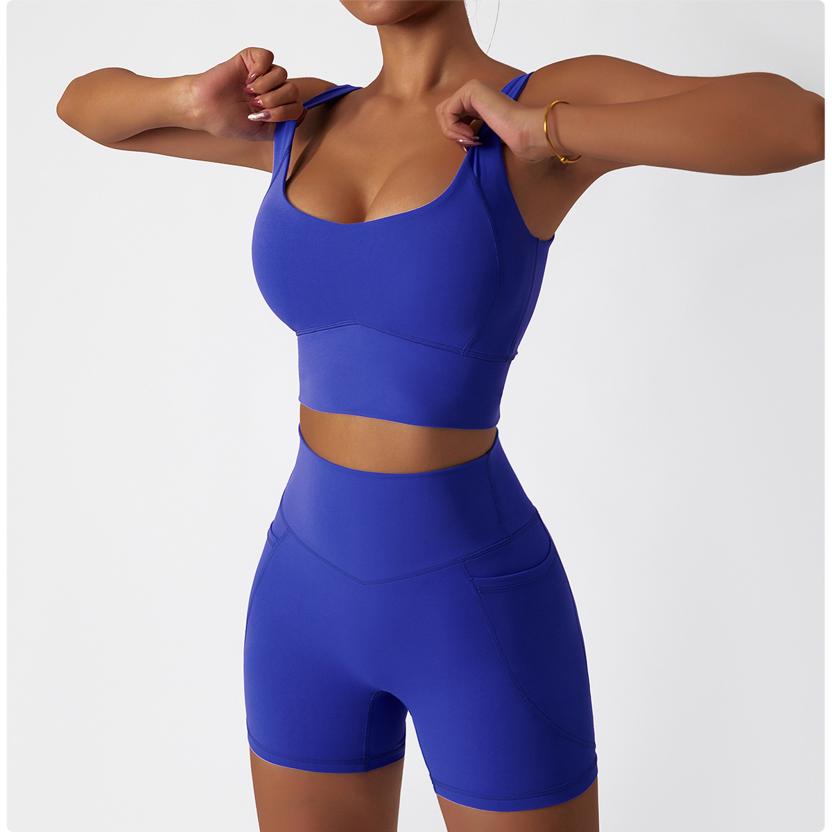 Yoga Two Piece Set Sports Bra Top and Shorts