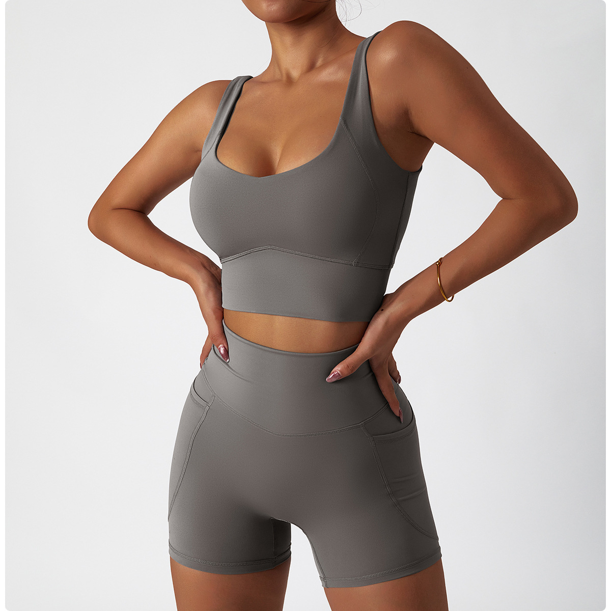 Yoga Two Piece Set Sports Bra Top and Shorts