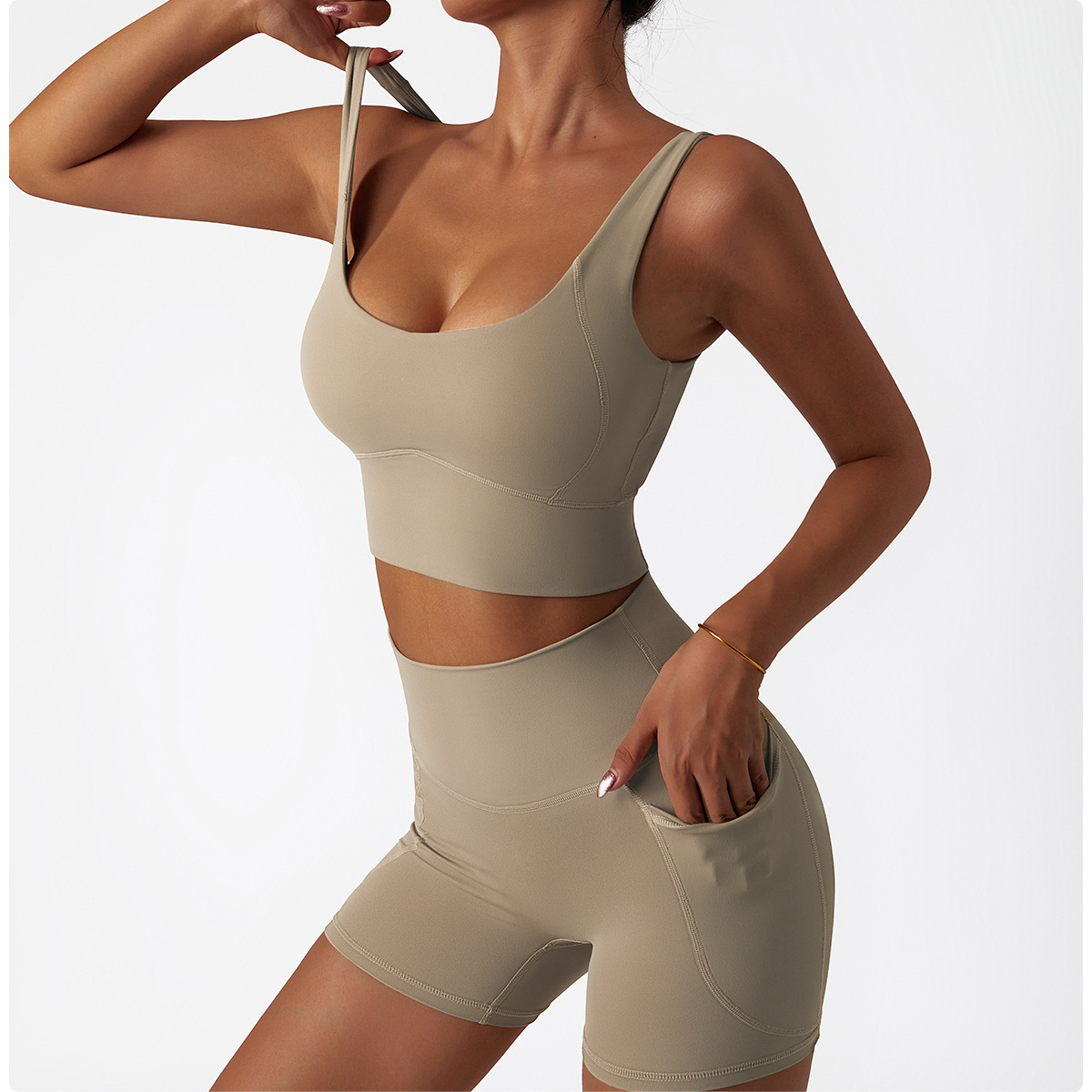 Yoga Two Piece Set Sports Bra Top and Shorts