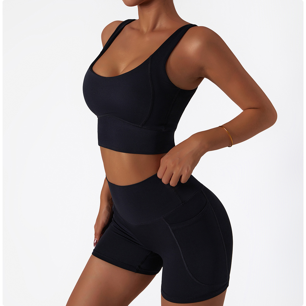 Yoga Two Piece Set Sports Bra Top and Shorts