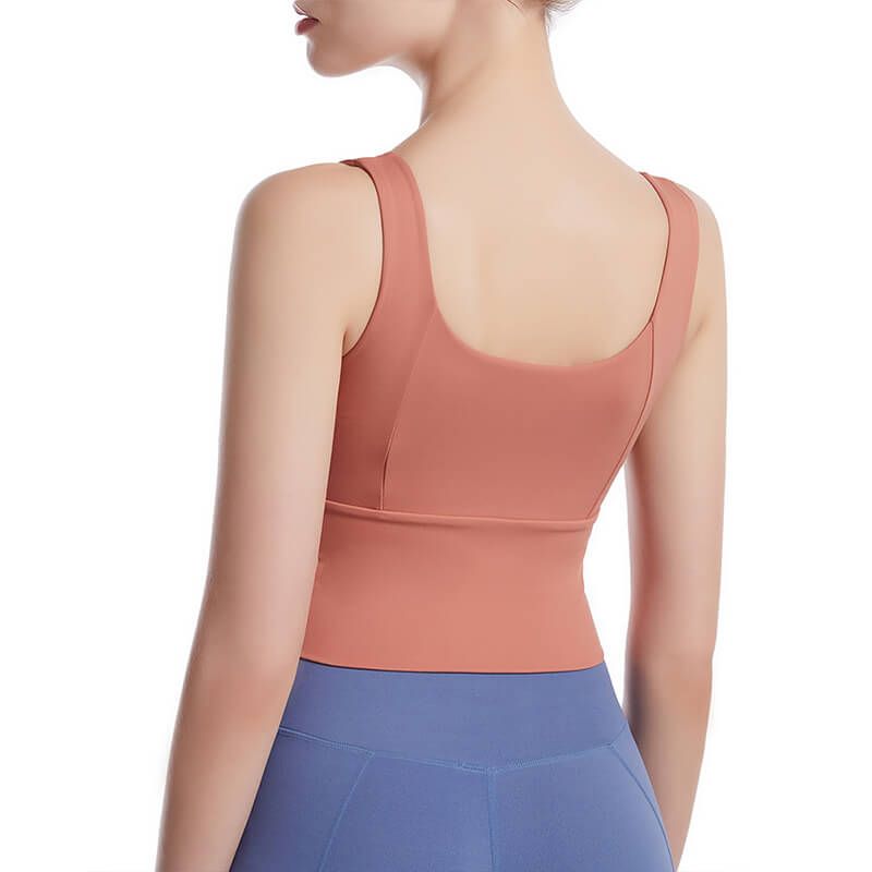 Brushed Sports Bras with Zip Front