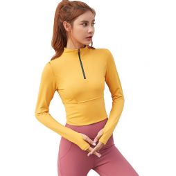 Yoga Tight Shirts with Half Front Zip