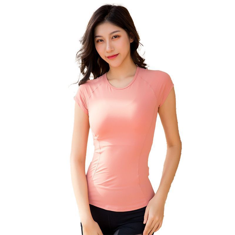 Women's Tight Stretch  Yoga Sports Short-sleeved T-shirt