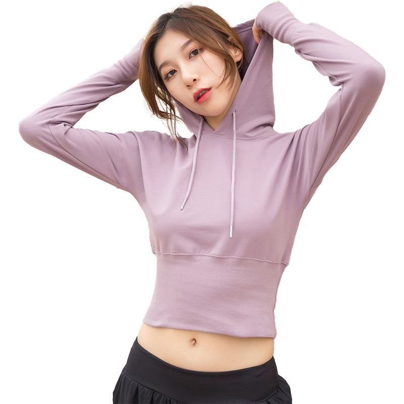 Hooded Crop Sports Sweatshirt