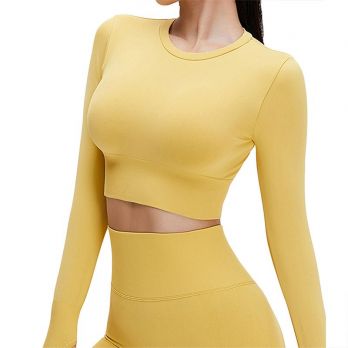 Seamless Long-sleeved Short Yoga Top