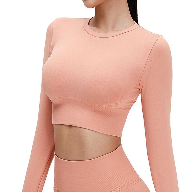 Seamless Long-sleeved Short Yoga Top