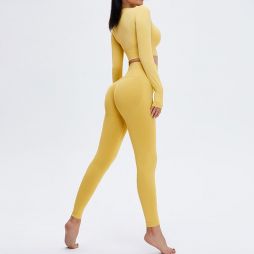 Seamless Long-sleeved Yoga Suit