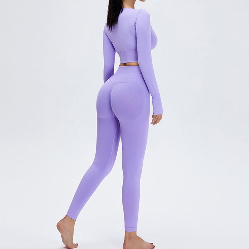 Seamless Long-sleeved Yoga Suit