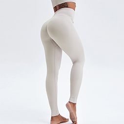 Wholesale sports peach hip lift threaded high waist yoga pants