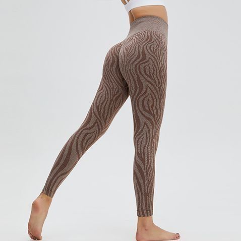 Wholesale European and American water ripple high waist hip lift yoga pants